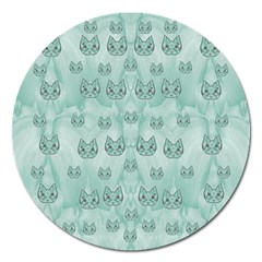 Sweet Kittens And Cats Decorative Magnet 5  (round) by pepitasart