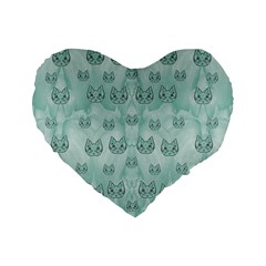 Sweet Kittens And Cats Decorative Standard 16  Premium Heart Shape Cushions by pepitasart