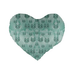 Sweet Kittens And Cats Decorative Standard 16  Premium Flano Heart Shape Cushions by pepitasart