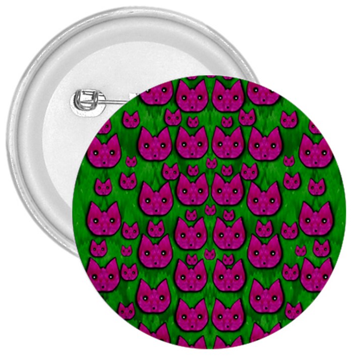 Sweet Flower Cats  In Nature Style 3  Buttons