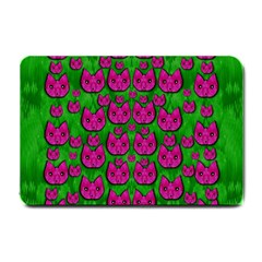 Sweet Flower Cats  In Nature Style Small Doormat  by pepitasart