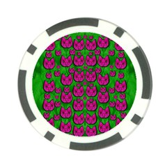 Sweet Flower Cats  In Nature Style Poker Chip Card Guard (10 Pack) by pepitasart