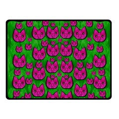 Sweet Flower Cats  In Nature Style Fleece Blanket (small) by pepitasart