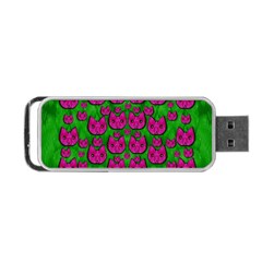 Sweet Flower Cats  In Nature Style Portable Usb Flash (two Sides) by pepitasart