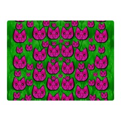 Sweet Flower Cats  In Nature Style Double Sided Flano Blanket (mini)  by pepitasart