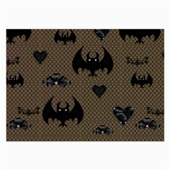 Cute Bat With Hearts Large Glasses Cloth (2 Sides) by FantasyWorld7