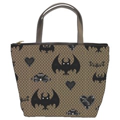 Cute Bat With Hearts Bucket Bag by FantasyWorld7