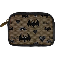 Cute Bat With Hearts Digital Camera Leather Case by FantasyWorld7