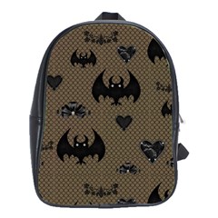 Cute Bat With Hearts School Bag (large) by FantasyWorld7