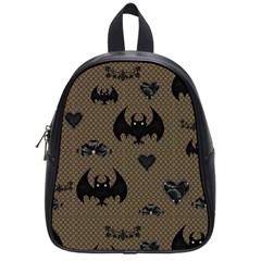 Cute Bat With Hearts School Bag (small) by FantasyWorld7