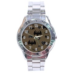 Cute Bat With Hearts Stainless Steel Analogue Watch by FantasyWorld7