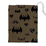 Cute Bat With Hearts Drawstring Pouch (5XL) Front