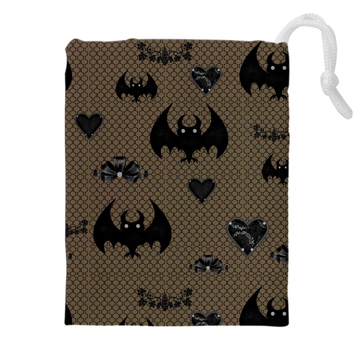 Cute Bat With Hearts Drawstring Pouch (5XL)