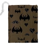 Cute Bat With Hearts Drawstring Pouch (5XL) Back