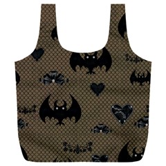 Cute Bat With Hearts Full Print Recycle Bag (xxxl)