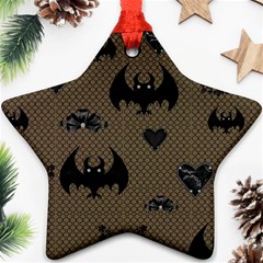 Cute Bat With Hearts Ornament (star) by FantasyWorld7