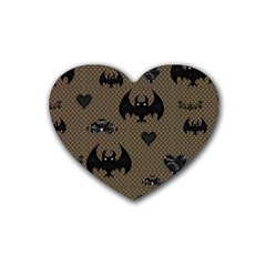 Cute Bat With Hearts Rubber Coaster (heart)  by FantasyWorld7