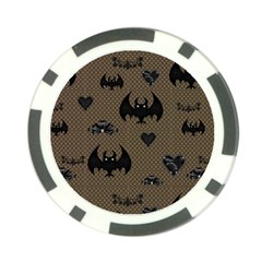 Cute Bat With Hearts Poker Chip Card Guard by FantasyWorld7