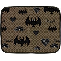 Cute Bat With Hearts Double Sided Fleece Blanket (mini)  by FantasyWorld7