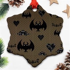 Cute Bat With Hearts Ornament (snowflake) by FantasyWorld7