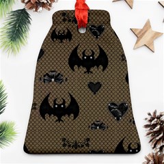 Cute Bat With Hearts Bell Ornament (two Sides) by FantasyWorld7