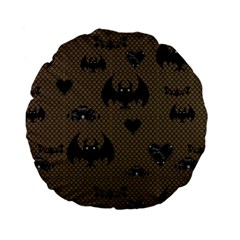 Cute Bat With Hearts Standard 15  Premium Flano Round Cushions by FantasyWorld7