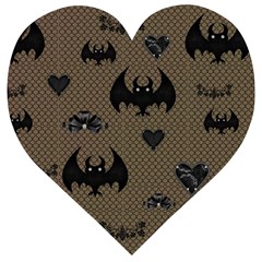 Cute Bat With Hearts Wooden Puzzle Heart