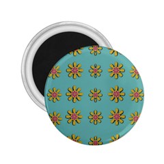 Fantasy Fauna Floral In Sweet Green 2.25  Magnets