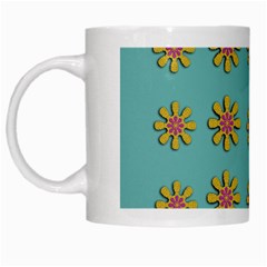 Fantasy Fauna Floral In Sweet Green White Mugs