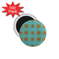 Fantasy Fauna Floral In Sweet Green 1.75  Magnets (100 pack) 