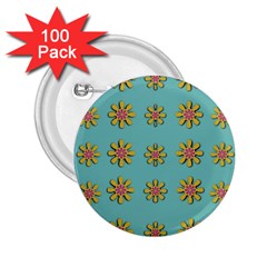 Fantasy Fauna Floral In Sweet Green 2.25  Buttons (100 pack) 