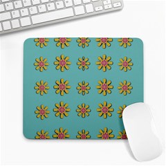 Fantasy Fauna Floral In Sweet Green Large Mousepads