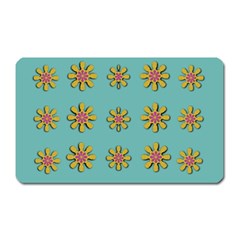 Fantasy Fauna Floral In Sweet Green Magnet (Rectangular)