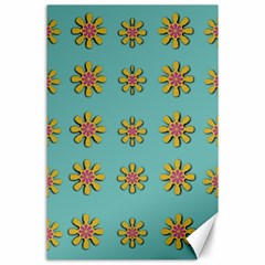 Fantasy Fauna Floral In Sweet Green Canvas 24  x 36 