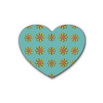 Fantasy Fauna Floral In Sweet Green Heart Coaster (4 pack)  Front