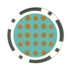 Fantasy Fauna Floral In Sweet Green Poker Chip Card Guard by pepitasart