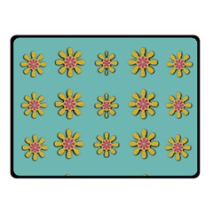 Fantasy Fauna Floral In Sweet Green Fleece Blanket (small) by pepitasart