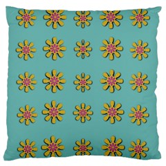 Fantasy Fauna Floral In Sweet Green Large Cushion Case (two Sides) by pepitasart