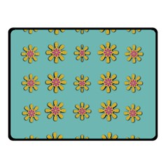 Fantasy Fauna Floral In Sweet Green Double Sided Fleece Blanket (small)  by pepitasart