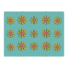 Fantasy Fauna Floral In Sweet Green Double Sided Flano Blanket (mini)  by pepitasart