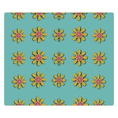 Fantasy Fauna Floral In Sweet Green Double Sided Flano Blanket (small)  by pepitasart