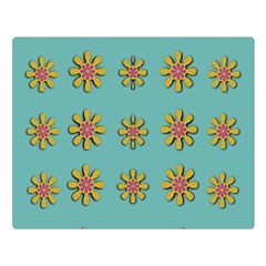 Fantasy Fauna Floral In Sweet Green Double Sided Flano Blanket (large)  by pepitasart