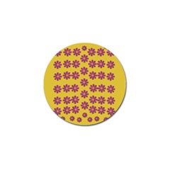 Fantasy Fauna Floral In Sweet Yellow Golf Ball Marker by pepitasart