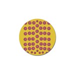 Fantasy Fauna Floral In Sweet Yellow Golf Ball Marker Front