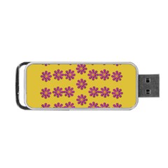 Fantasy Fauna Floral In Sweet Yellow Portable Usb Flash (one Side) by pepitasart