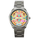 Floral Sport Metal Watch Front