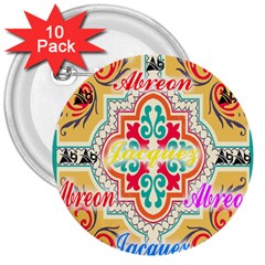 Floral 3  Buttons (10 Pack)  by ABjCompany