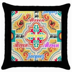 Floral Throw Pillow Case (black)