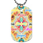 Floral Dog Tag (Two Sides) Front