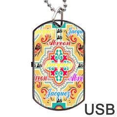 Floral Dog Tag Usb Flash (two Sides) by ABjCompany